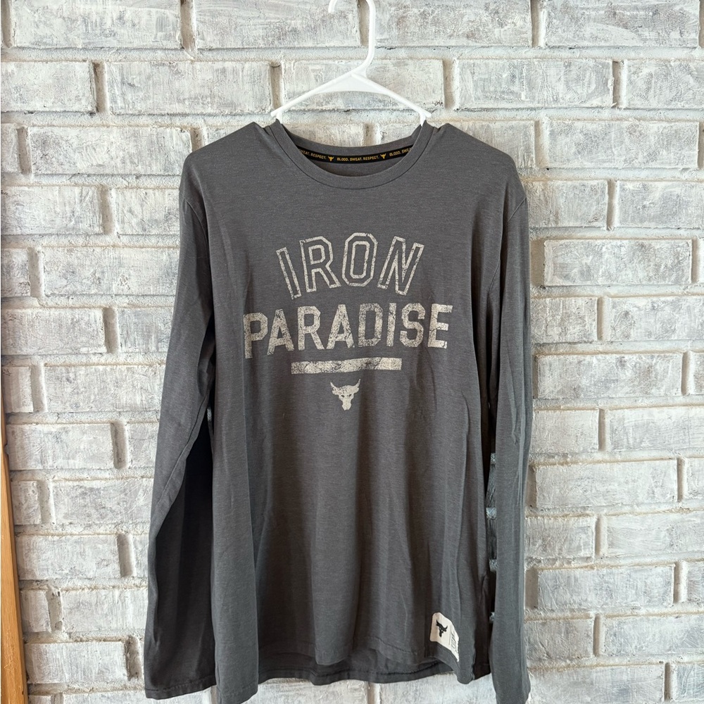 The Rock Project Under Armour Iron Paradise Long Sleeve Gray Shirt